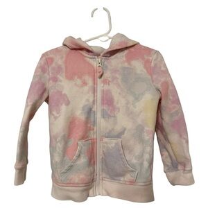 Jumping Beans Pink Yellow Purp Tie Dye Hooded Zip-Up Hoodie Size 2T